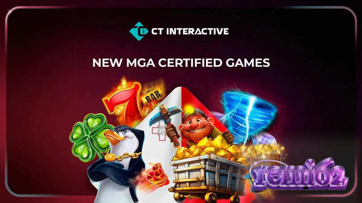 Tampilan visual dari koleksi permainan slot terbaru CT Interactive yang telah tersertifikasi MGA.